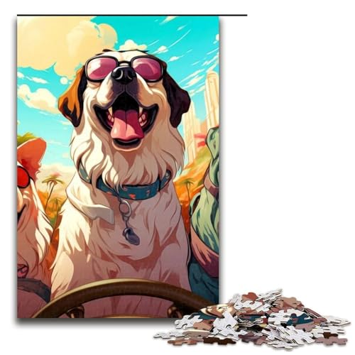 1000-teiliges Puzzle für Erwachsene Haustier-Dobermann Holzpuzzle Lernspiel für Erwachsene Herausforderungsspielzeug 1000 Teile (75 x 50 cm) von mowenbingpeng