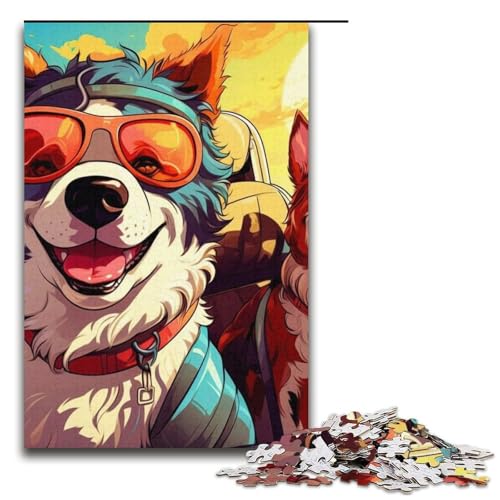 1000-teiliges Puzzle für Erwachsene Haustier-Dobermann-Spiel Puzzles ganze Familie 1000 Teile (38 x 26 cm) von mowenbingpeng