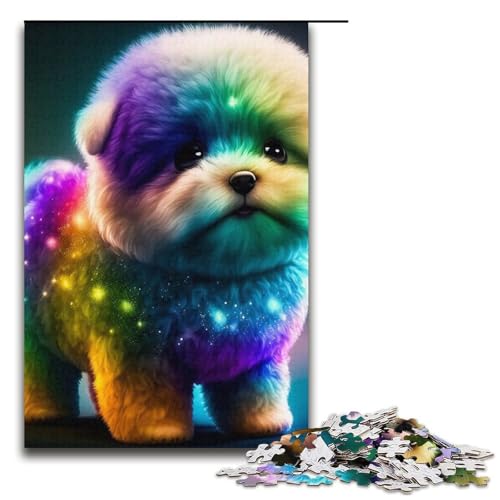 1000-teiliges Puzzle für Erwachsene Haustier-Pudel Puzzle für Lernspiele Herausforderung Spielzeug Kunstwerk Geschenk 1000 Teile (38 x 26 cm) von mowenbingpeng