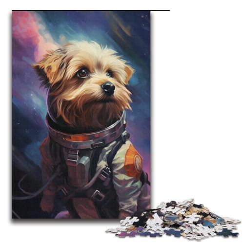 1000-teiliges Puzzle für Erwachsene Hund im Weltraum Puzzle für Erwachsene Holzpuzzle anspruchsvolles Spiel 1000 Teile (38 x 26 cm) von mowenbingpeng