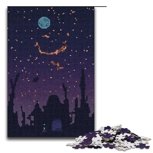 1000-teiliges Puzzle für Erwachsene Kiefernwellen Holzpuzzle Lernspiel für Erwachsene Herausforderungsspielzeug 1000 Teile (75 x 50 cm) von mowenbingpeng