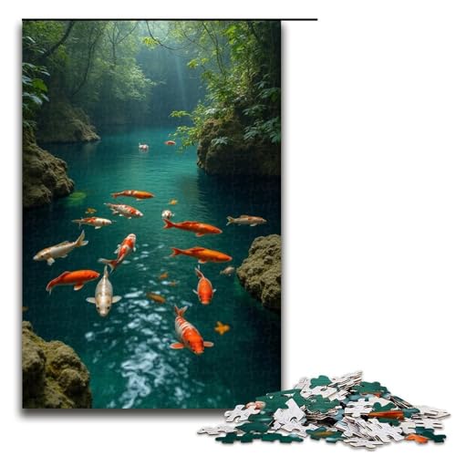 1000-teiliges Puzzle für Erwachsene Kleiner Fischteich Puzzle für Erwachsene Holzpuzzle anspruchsvolles Spiel 1000 Teile (75 x 50 cm) von mowenbingpeng