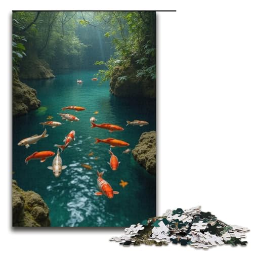 1000-teiliges Puzzle für Erwachsene Kleiner Fischteich anspruchsvolles Spiel EIN Kunstwerk geeignet für Jugendliche ab 14 Jahren 1000 Teile (38 x 26 cm) von mowenbingpeng