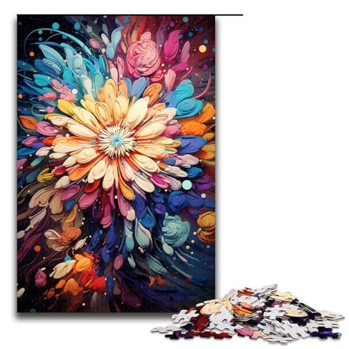 1000-teiliges Puzzle für Erwachsene Kornblumen-Psychedelisches Puzzle Hands-on-Spiel 1000 Teile (75 x 50 cm) von mowenbingpeng