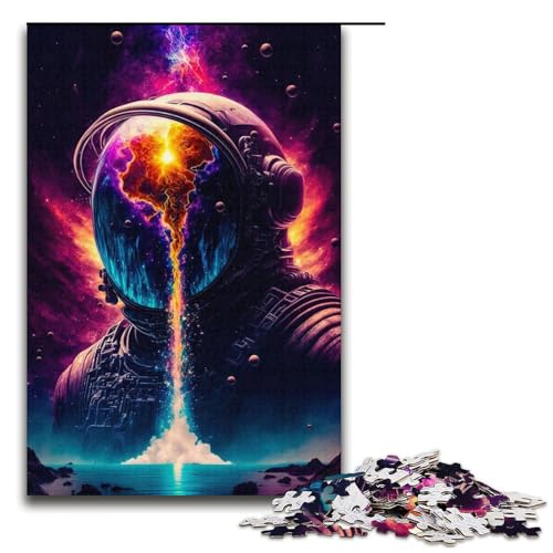1000-teiliges Puzzle für Erwachsene Kosmisches Astronauten-Puzzle für Erwachsene Papierpuzzle anspruchsvolles Spiel 1000 Teile (38 x 26 cm) von mowenbingpeng