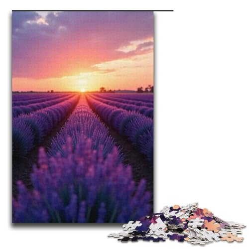 1000-teiliges Puzzle für Erwachsene Lavendel-Puzzle für Lernspiele Herausforderung Spielzeug Kunstwerk Geschenk 1000 Teile (38 x 26 cm) von mowenbingpeng