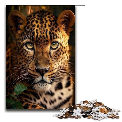 1000 teiliges Puzzle für Erwachsene Leopardenporträts Puzzle für Kinder Holzpuzzle Lernspiel für Erwachsene 1000 Teile (75 x 50 cm) von mowenbingpeng