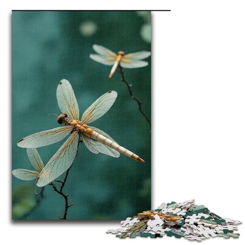 1000-teiliges Puzzle für Erwachsene Libelle Holzpuzzle Lernspiel für Erwachsene Herausforderungsspielzeug 1000 Teile (75 x 50 cm) von mowenbingpeng