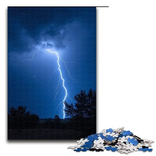 1000-teiliges Puzzle für Erwachsene Lightning-Puzzles für Erwachsene Holzpuzzle anspruchsvolles Spiel 1000 Teile (75 x 50 cm) von mowenbingpeng