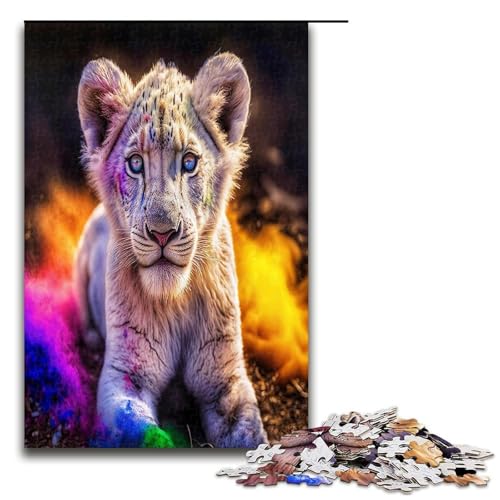 1000 teiliges Puzzle für Erwachsene Löwen Holzpuzzle Lernspiel für Erwachsene Herausforderungsspielzeug 1000 Teile (75 x 50 cm) von mowenbingpeng