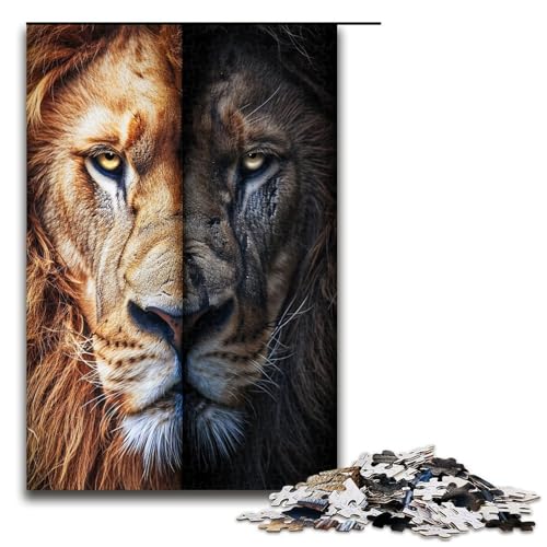 1000 teiliges Puzzle für Erwachsene Löwen Puzzle Lernspiel Herausforderung Spielzeug Kunstwerk Geschenk 1000 Teile (75 x 50 cm) von mowenbingpeng