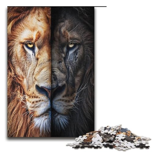 1000 teiliges Puzzle für Erwachsene Löwen Puzzle für Kinder Holzpuzzle Lernspiel für Erwachsene 1000 Teile (38 x 26 cm) von mowenbingpeng