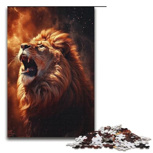 1000 teiliges Puzzle für Erwachsene Löwen der Galaxie Puzzle für Erwachsene Holzpuzzle anspruchsvolles Spiel 1000 Teile (38 x 26 cm) von mowenbingpeng