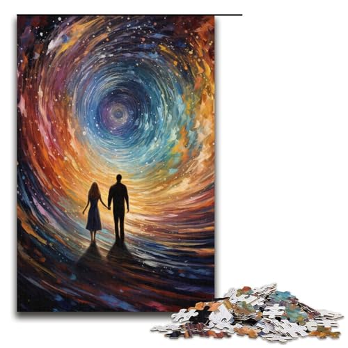 1000-teiliges Puzzle für Erwachsene Paar unter dem Sternenhimmel Puzzle praktisches Spiel 1000 Teile (38 x 26 cm) von mowenbingpeng