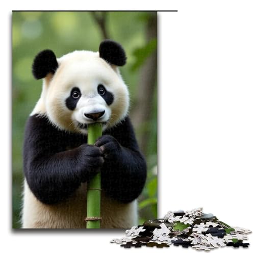 1000-teiliges Puzzle für Erwachsene Panda isst Bambus anspruchsvolles Spiel EIN Kunstwerk geeignet für Teenager ab 14 Jahren 1000 Teile (75 x 50 cm) von mowenbingpeng