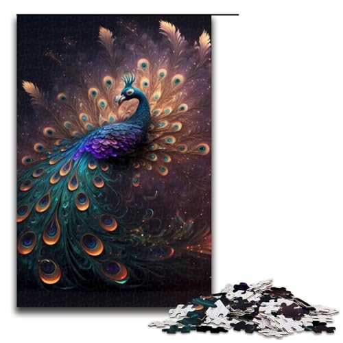 1000-teiliges Puzzle für Erwachsene Pfauen-Puzzle Geburtstagsgeschenk für Teenager ab 14 Jahren 1000 Teile (75 x 50 cm) von mowenbingpeng