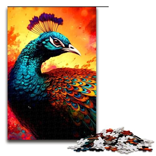 1000-teiliges Puzzle für Erwachsene Pfauen-Puzzlespiel perfekte Dekoration für Teenager ab 14 Jahren 1000 Teile (75 x 50 cm) von mowenbingpeng