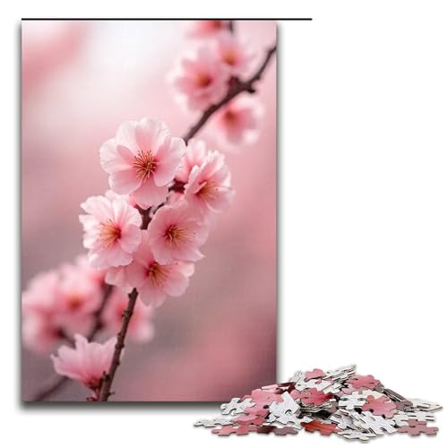 1000-teiliges Puzzle für Erwachsene Pfirsichblüten-Puzzle für Erwachsene Holzpuzzle anspruchsvolles Spiel 1000 Teile (75 x 50 cm) von mowenbingpeng