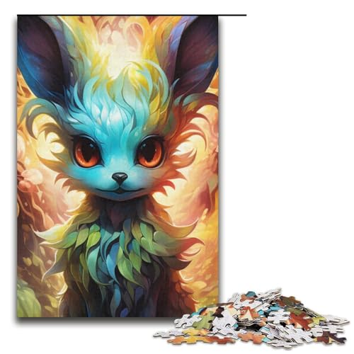 1000-teiliges Puzzle für Erwachsene Psychedelic Fox Puzzle für Lernspiele Herausforderung Spielzeug Kunstwerk Geschenk 1000 Teile (38 x 26 cm) von mowenbingpeng