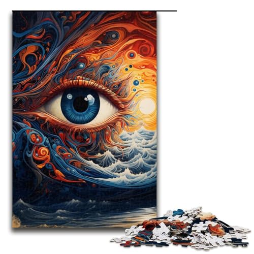 1000-teiliges Puzzle für Erwachsene Psychedelischer Klavierspieler Puzzle für Erwachsene Holzpuzzle anspruchsvolles Spiel 1000 Teile (75 x 50 cm) von mowenbingpeng