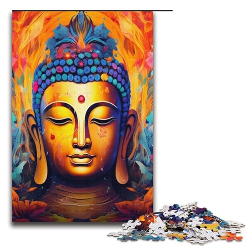 1000-teiliges Puzzle für Erwachsene Psychedelisches Buddha-Puzzle Hands-on-Spiel 1000 Teile (38 x 26 cm) von mowenbingpeng