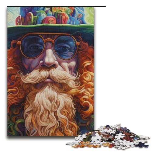 1000-teiliges Puzzle für Erwachsene Psychedelisches Kobold-Puzzle für Kinder Papierpuzzle Lernspiel für Erwachsene 1000 Teile (38 x 26 cm) von mowenbingpeng