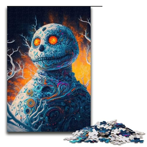 1000-teiliges Puzzle für Erwachsene Psychedelisches Schneemann-Puzzlespiel perfekte Dekoration für Teenager ab 14 Jahren 1000 Teile (75 x 50 cm) von mowenbingpeng
