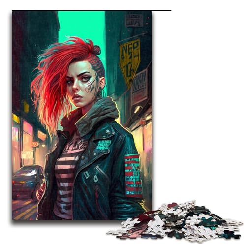 1000-teiliges Puzzle für Erwachsene Punk Girl () Puzzle Hands-on-Spiel 1000 PCS von mowenbingpeng