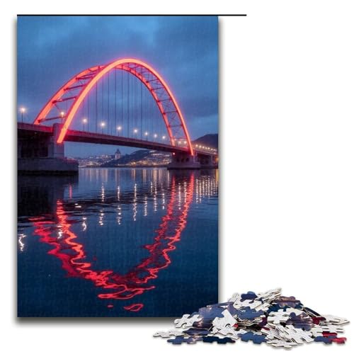1000-teiliges Puzzle für Erwachsene Rainbow Bridge-Puzzles für Erwachsene Holzpuzzle anspruchsvolles Spiel 1000 Teile (75 x 50 cm) von mowenbingpeng