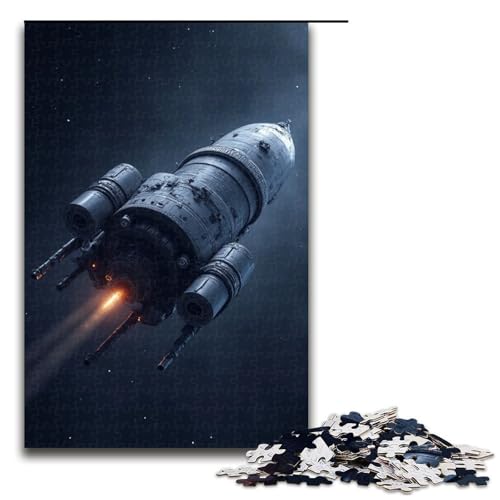 1000-teiliges Puzzle für Erwachsene Raumschiff-Puzzle für Erwachsene Holzpuzzle anspruchsvolles Spiel 1000 Teile (75 x 50 cm) von mowenbingpeng