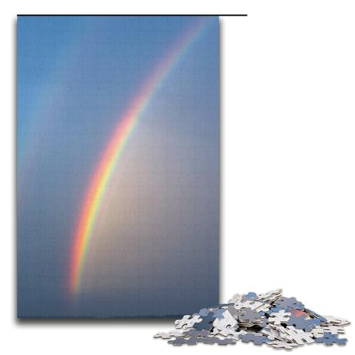 1000-teiliges Puzzle für Erwachsene Regenbogen am Himmel Holzpuzzle Lernspiel für Erwachsene Herausforderungsspielzeug 1000 Teile (38 x 26 cm) von mowenbingpeng