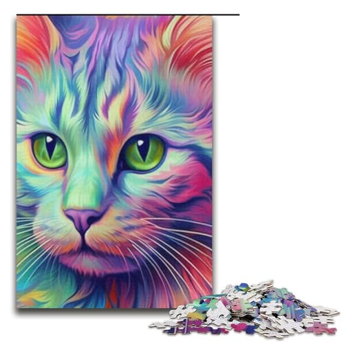 1000-teiliges Puzzle für Erwachsene Regenbogenkatzen-Puzzle Hands-on-Spiel 1000 Teile (38 x 26 cm) von mowenbingpeng