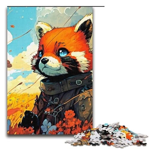 1000-teiliges Puzzle für Erwachsene Roter Panda Papierpuzzle Lernspiel für Erwachsene Herausforderungsspielzeug 1000 Teile (38 x 26 cm) von mowenbingpeng