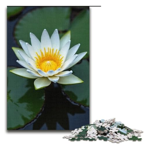 1000-teiliges Puzzle für Erwachsene Seerosen-Puzzle für Erwachsene Holzpuzzle anspruchsvolles Spiel 1000 Teile (38 x 26 cm) von mowenbingpeng
