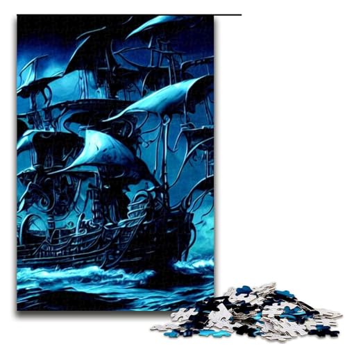 1000-teiliges Puzzle für Erwachsene Segel-Piratenschiff-Puzzle Geburtstagsgeschenk für Teenager ab 14 Jahren 1000 Teile (75 x 50 cm) von mowenbingpeng