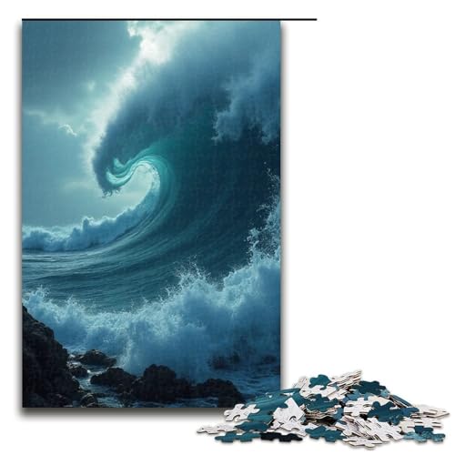 1000-teiliges Puzzle für Erwachsene Taifun-Puzzle Geburtstagsgeschenk für Teenager ab 14 Jahren 1000 Teile (75 x 50 cm) von mowenbingpeng