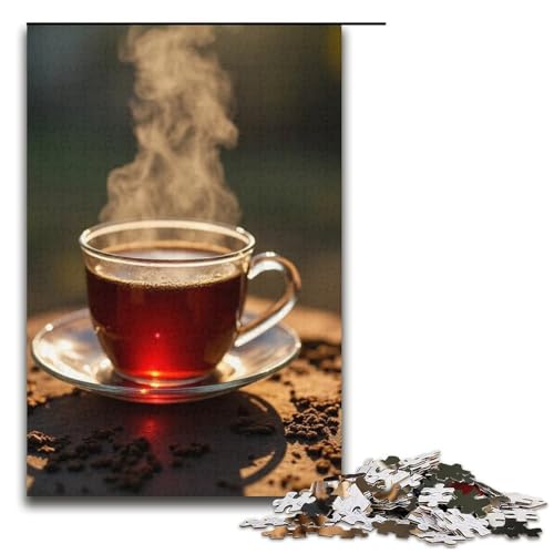 1000-teiliges Puzzle für Erwachsene Teearoma-Puzzles für Erwachsene Holzpuzzle anspruchsvolles Spiel 1000 Teile (38 x 26 cm) von mowenbingpeng