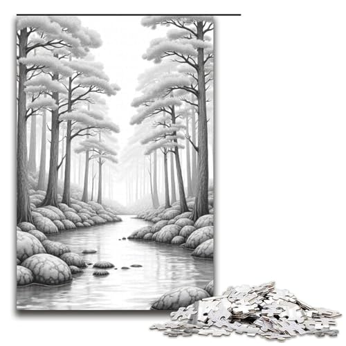 1000-teiliges Puzzle für Erwachsene The Grove Holzpuzzle für Erwachsene und Kinder Stressabbau-Tool 1000 Teile (75 x 50 cm) von mowenbingpeng