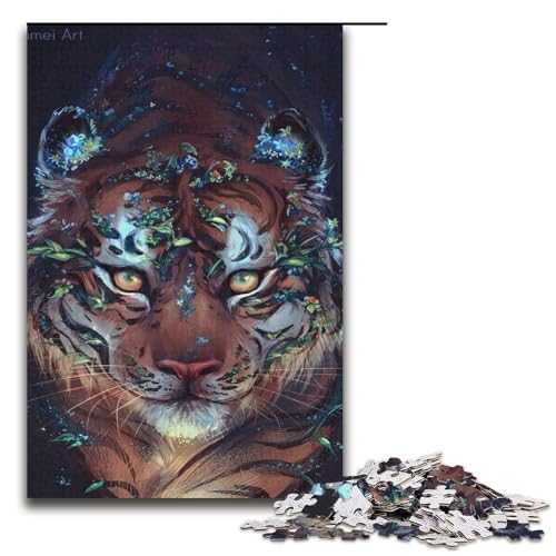 1000 teiliges Puzzle für Erwachsene Tiger Holzpuzzle Lernspiel für Erwachsene Herausforderungsspielzeug 1000 Teile (38 x 26 cm) von mowenbingpeng