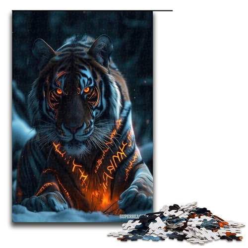 1000 teiliges Puzzle für Erwachsene Tiger Puzzle Lernspiel Herausforderung Spielzeug Kunstwerk Geschenk 1000 Teile (75 x 50 cm) von mowenbingpeng