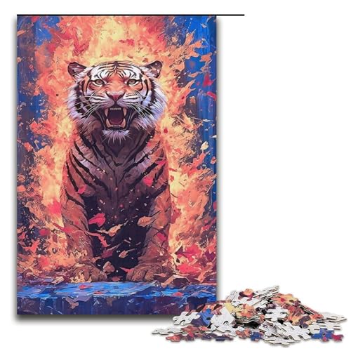 1000 teiliges Puzzle für Erwachsene Tiger Puzzle für Erwachsene Holzpuzzle anspruchsvolles Spiel 1000 Teile (38 x 26 cm) von mowenbingpeng