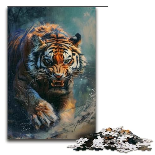 1000 teiliges Puzzle für Erwachsene Tiger Puzzle für Erwachsene Holzpuzzle anspruchsvolles Spiel 1000 Teile (75 x 50 cm) von mowenbingpeng