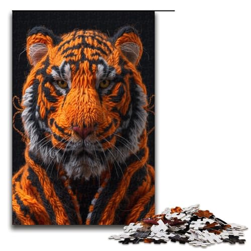 1000 teiliges Puzzle für Erwachsene Tiger Puzzle für Erwachsene Holzpuzzle anspruchsvolles Spiel 1000 Teile (75 x 50 cm) von mowenbingpeng