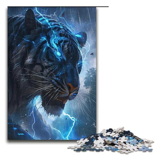 1000 teiliges Puzzle für Erwachsene Tiger Puzzle für Kinder Holzpuzzle Lernspiel für Erwachsene 1000 Teile (38 x 26 cm) von mowenbingpeng