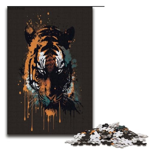 1000 teiliges Puzzle für Erwachsene Tiger Spiel Puzzles ganze Familie 1000 Teile (38 x 26 cm) von mowenbingpeng