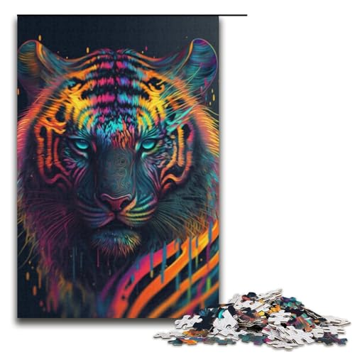 1000 teiliges Puzzle für Erwachsene Tiger Spiel Puzzles ganze Familie 1000 Teile (38 x 26 cm) von mowenbingpeng