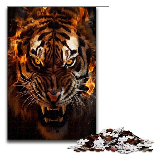 1000 teiliges Puzzle für Erwachsene Tigers of The Flame Lernspiel Herausforderung Spielzeug Kunstwerk Geschenk 1000 Teile (75 x 50 cm) von mowenbingpeng