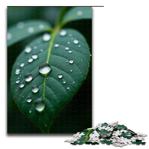 1000-teiliges Puzzle für Erwachsene Traufe Regentropfen Holzpuzzle Lernspiel für Erwachsene Herausforderungsspielzeug 1000 Teile (75 x 50 cm) von mowenbingpeng