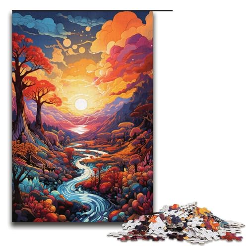 1000-teiliges Puzzle für Erwachsene Traumlandschaft Puzzle für Erwachsene Holzpuzzle anspruchsvolles Spiel 1000 Teile (38 x 26 cm) von mowenbingpeng