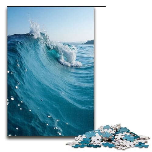 1000-teiliges Puzzle für Erwachsene Wasser und Himmel Holzpuzzle für Erwachsene Lernspiel Herausforderungsspielzeug 1000 Teile (75 x 50 cm) von mowenbingpeng